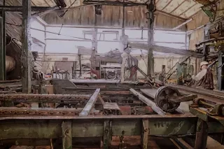 Zeichnung Arbeit in einem Ziegelwerk