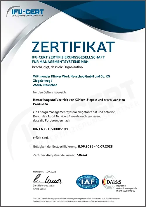 Energiemanagementsystem nach DIN EN ISO 50001:2018
